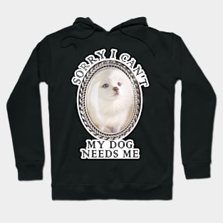 Funny Sorry I can't my dog needs me Hoodie